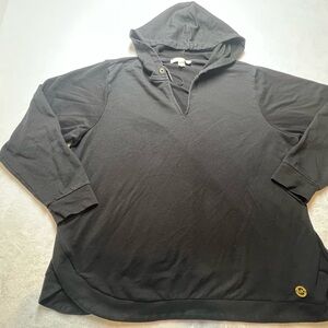 Michael Kors Sweatshirt Hoodie Womens Size 2X Black Gold Logo